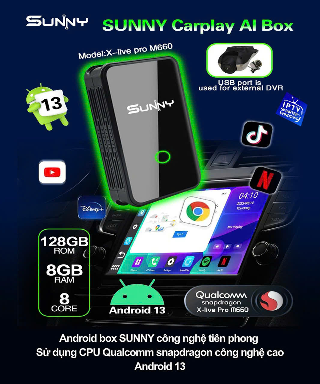 Android Box liền cam X Live Pro Sunny